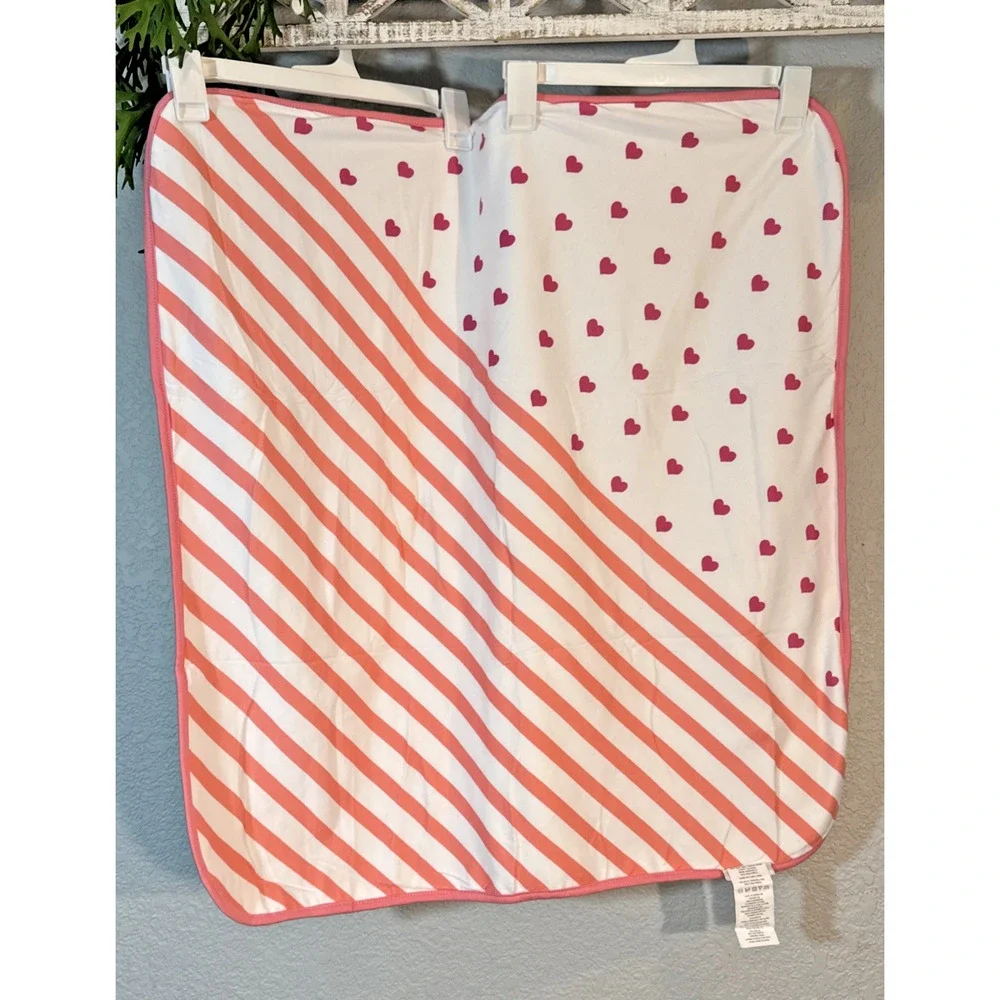 Pottery Barn Kids 100% Organic‎ Cotton Pink And White Stripe Baby Towel w/Hood